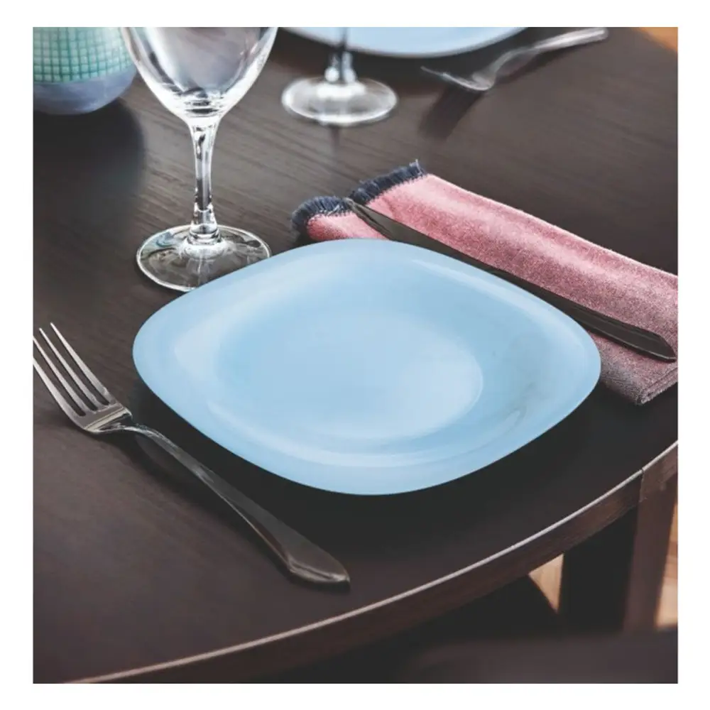 Plato Playo Hondo Postre Luminarc Carine Light Cuad Set X 18