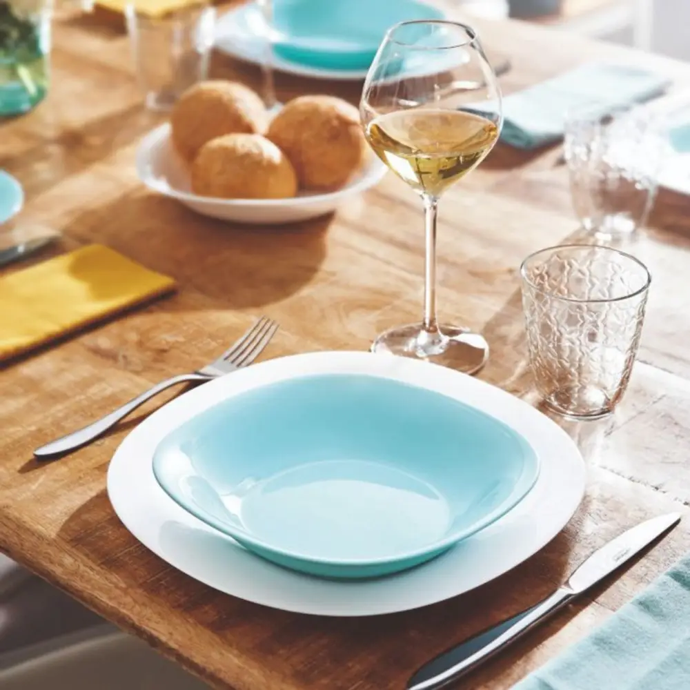 Plato Playo Hondo Postre Luminarc Carine Light Cuad Set X 18