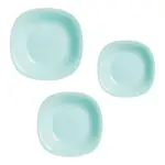 Plato Playo Hondo Postre Luminarc Carine Light Cuad Set X 18 Turquesa