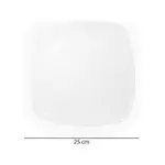 Plato Playo Melamina Blanco Cuadrado 25 Cm Resistente X12 Un