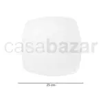 Plato Playo Melamina Blanco Cuadrado 25 Cm Resistente X12 Un