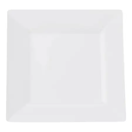 Plato Playo Melamina Blanco Cuadrado 26 Cm Ala Ancha X1 Uni - Blanco - Ala Ancha