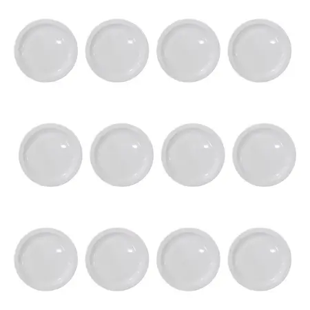 Plato Playo Melamina Blanco Redondo 25 Cm Ala Angosta X12 U