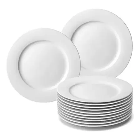Plato Playo Melamina Blanco Redondo 25cm Resistente X12 Uni - Blanco - Melamina