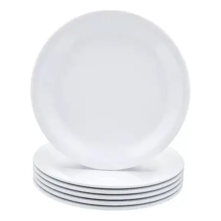 Plato Playo Melamina Blanco Redondo 25cm Resistente X1 Uni. Liso