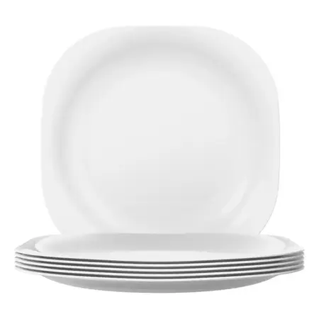 Plato Playo Nadir Duralex Plaza Vidrio Templado 5546 X 12 Blanco