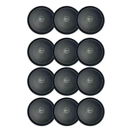 Plato Playo Plástico Carol Linea Granito De 25 Cm X12 Unid Negro granito