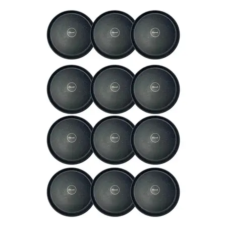 Plato Playo Plástico Carol Linea Granito De 25 Cm X12 Unid Negro granito
