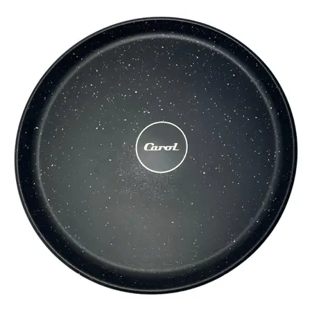 Plato Playo Plástico Carol Linea Granito De 25 Cm X1 Unidad. Color Negro Granito