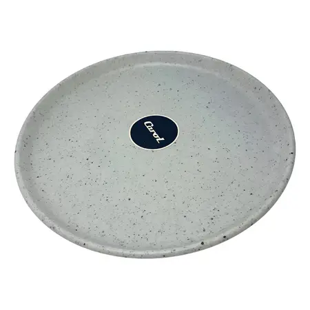 Plato Playo Plástico Carol Linea Granito De 25 Cm X1 Unidad. Color Tiza Granito Lisa