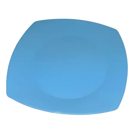 Plato Playo Plástico Cuadrados Fiesta Cotillón Kp X 10 Unid. Color Celeste Cuadrado