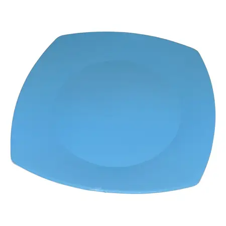 Plato Playo Plástico Cuadrados Fiesta Cotillón Kp X 1 Unid. Celeste