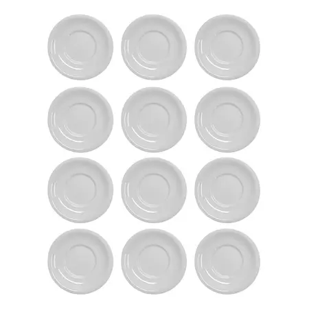 Plato Pocillo Lf Café 12 Cm Porcelana Blanca X 12 Unidades Color Blanco Liso