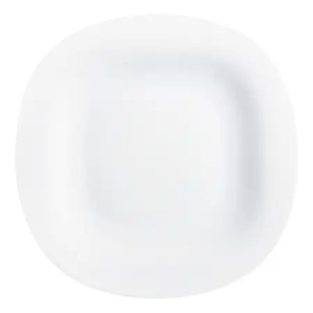 Plato Postr Carine Cuadrado Negro Vidrio Templado 19 Cm X 1 Blanco