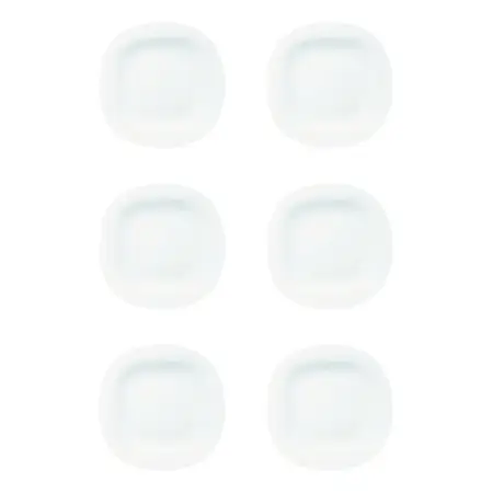 Plato Postre 19cm Luminarc Carine Blanco Vidrio Templado X6 Blanco Carine