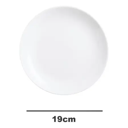 Plato Postre 19cm Luminarc Diwali Vidrio Templado Colores 1u Blanco