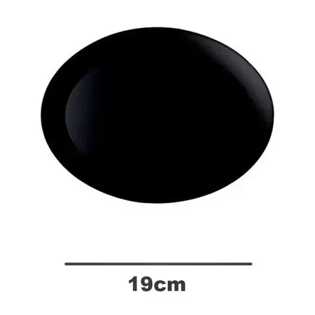 Plato Postre 19cm Luminarc Diwali Vidrio Templado Colores 1u Negro