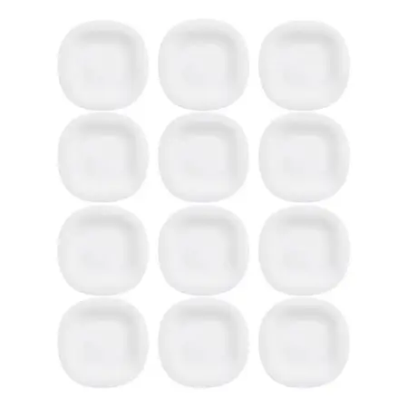 Plato Postre Carine Cuadrado Negro Vidrio Templado 19 Cm X12 Blanco