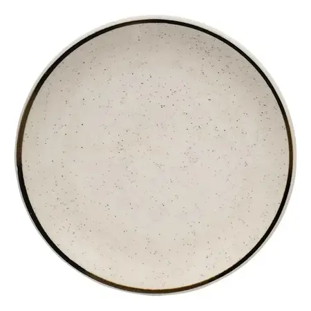 Plato Postre De Ceramica Linea Brisa Unni 19 Cm | Oxford Beige Lisa