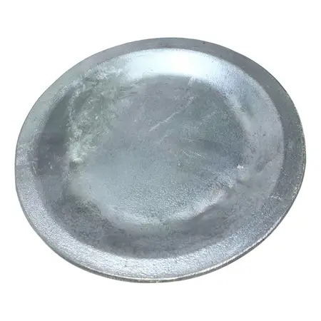 Plato Postre Dian De Fundición Aluminio Deco Parrilla Piné Plateado