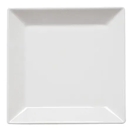 Plato Postre Melamina Blanco Cuadrado 20cm Ala Ancha X1 Uni - Blanco - Liso