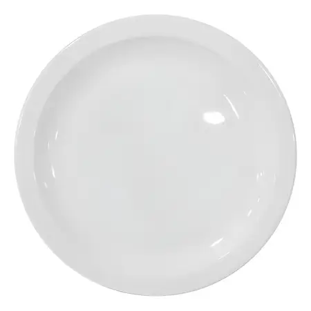 Plato Postre Melamina Blanco Redondo 20 Cm Ala Angosta X1 U Geométrico