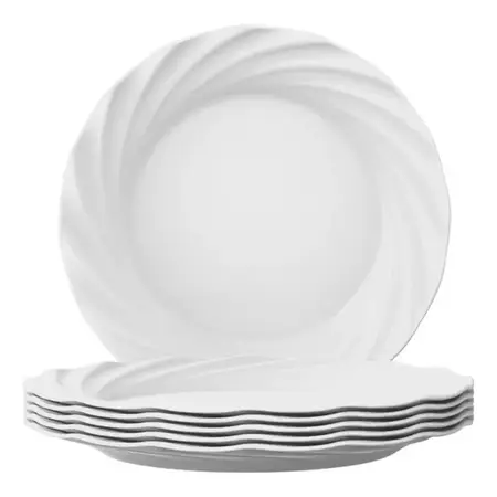 Plato Postre Nadir Opaline Linea Jasmim Templado 19 Cm X12 U
