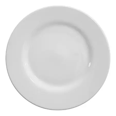 Plato Postre Tsuji Linea 1100 Ala Ancha Porcelana 20cm X1 Un - Blanco
