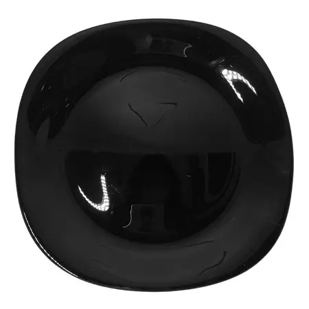 Plato Postre Vidrio Templado 20cm Resistente Cuadrado X1 Un. Liso Negro