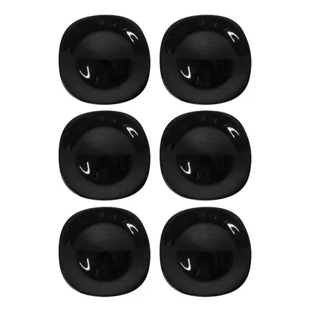Plato Postre Vidrio Templado 20cm Resistente Cuadrado X6 Un