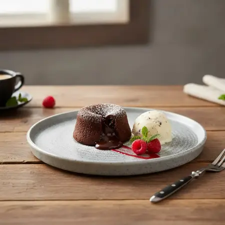 Plato Postres Tortas De Cerámica 21 Cm Fusion Gray | Carol Gris Granito