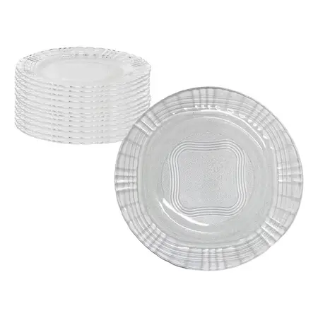 Plato Torta Wheaton Crystal Line 29cm Vidrio Transparent X12 Transparente