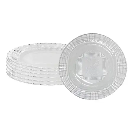 Plato Torta Wheaton Crystal Line 29cm Vidrio Transparente X6 - Transparente