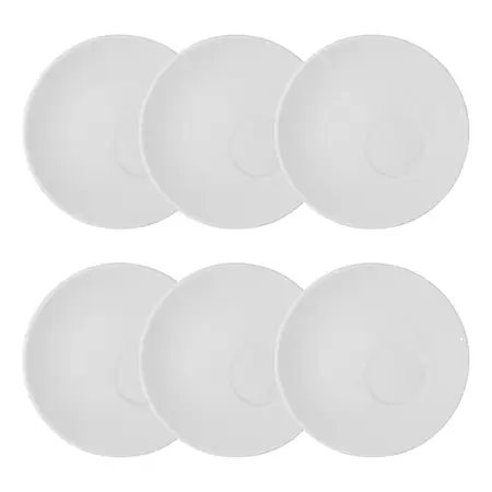 Platos Blancos De Porcelana Cafe Tsuji Linea 1900 13cm X6 Un Blanco