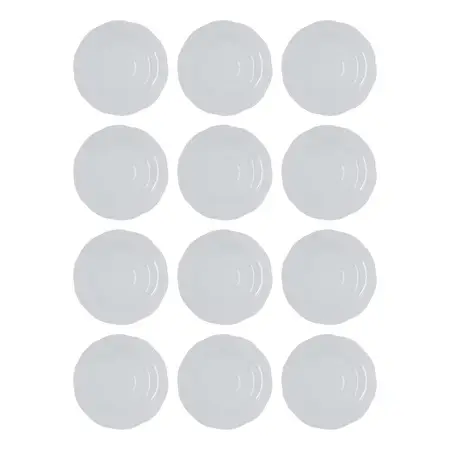 Platos De Porcelana Cafe Tsuji Linea 1800 12 Cm X 12 Un Blanco Renacimiento