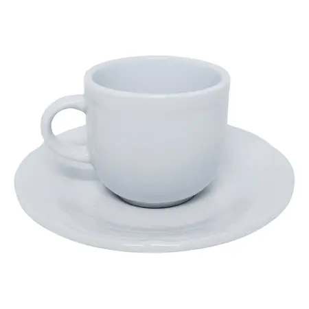 Pocillo Café 80ml + Plato Tsuji Porcelana Linea 1800 X2 Renacimiento