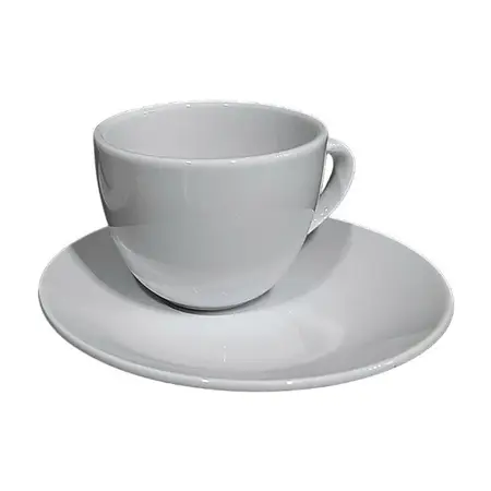 Pocillo Café 80ml + Plato Tsuji Porcelana Linea 1900 X2 Pzs Blanco