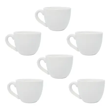Pocillo Cafe 80ml Linea 1900 Tsuji Porcelana Blanca X6 Uni. Blanco 1900