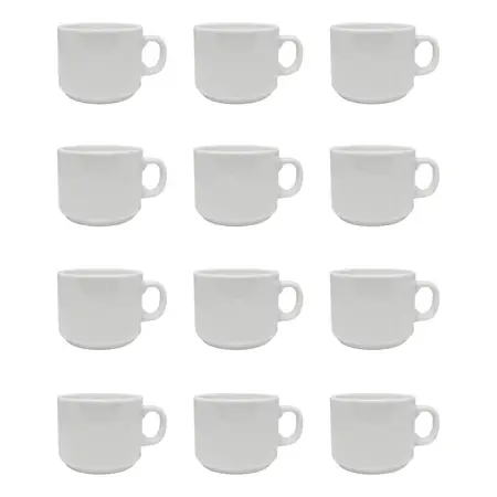 Pocillo Cafe 90ml Linea Recta 450 Tsuji Porcelana Bla X12 Un Blanco