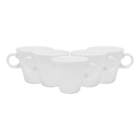 Pocillo Cafe Conico Tsuji Porcelana Con Sello 90 Ml X6 Uni Blanco 1600