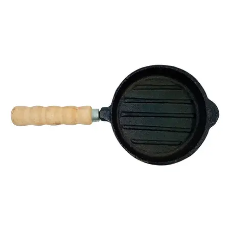 Provoletera Acanalada Fundición De Hierro Mango Madera 16cm