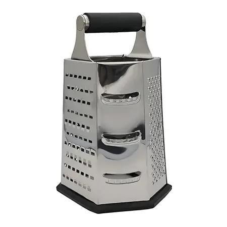 Rallador Acero Inoxidable 6 Caras, 6 En 1 Queso Zanahoria Color Plateado