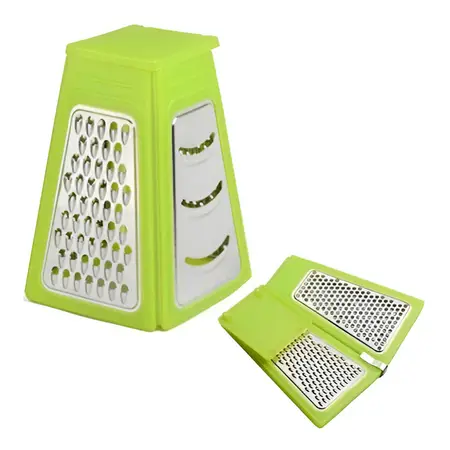 Rallador Manual Queso Plegable 4 Caras Acero Inox Plástico Color Verde