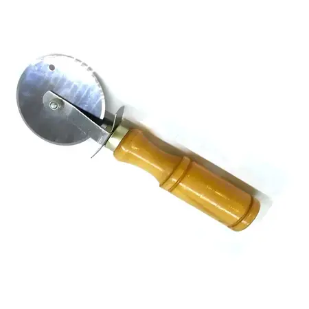 Rueda Corta Pizza Mango Madera Profesional Acero Inoxidable