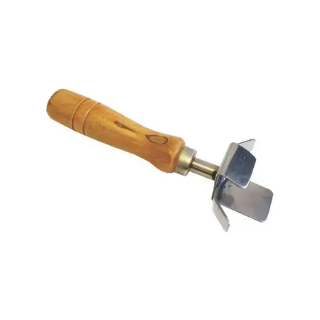 Saca Fuente Mango Madera Gastronómico Acero Inoxidable 22cm Madera Y Acero