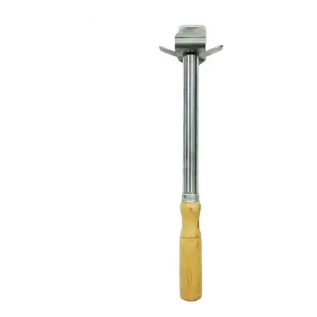 Saca Fuente Mango Madera Gastronómico Acero Inoxidable 36cm