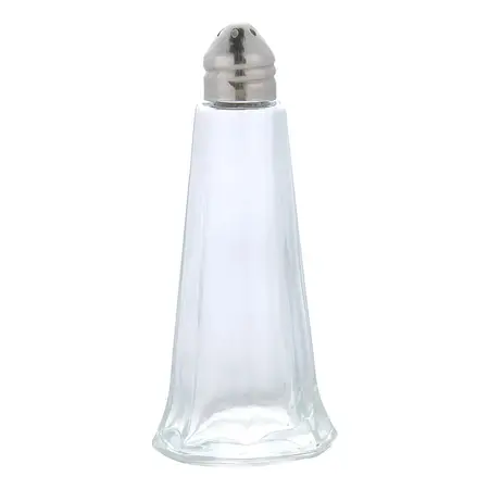 Salero Pimentero Vidrio Transparente 11cm H&r Tapa Metal Cocina