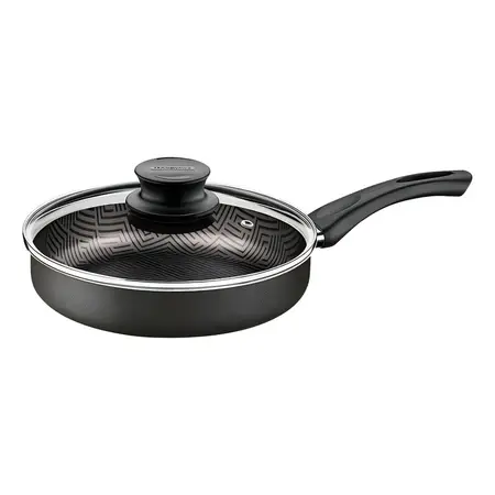 Sartén Aluminio Antiadherente Teflon Tramontina Paris De 22 Cm Con Tapa Vidrio
