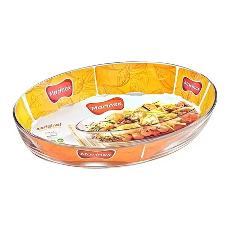 Sartén Ovalada Para Lasaña Marinex 6664 De 4 Litros, Color Transparente