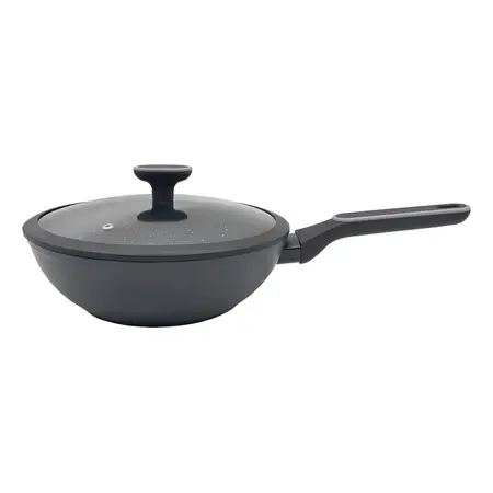 Sartén Wok Granito Antiadherente 26cm Negro Carol Color Negro Granito